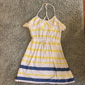 😎2 for $17😎 Aeropostale Yellow & Blue Striped Rope Strap Dress